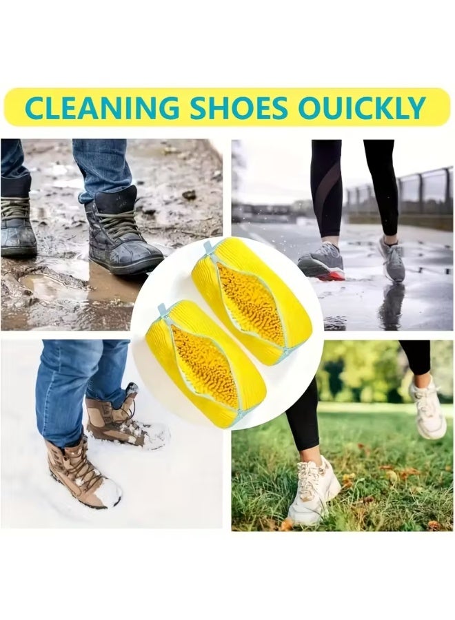 Shoe Washing Bag for Washing Machine, 1 Pack Portable Shoe Care Bag Shoe Bag Washing Machine, Deep Cleaning Shoe Bag, Reusable Shoe Washing Bag for All Shoe Types and Sizes, Yellow - Image 4